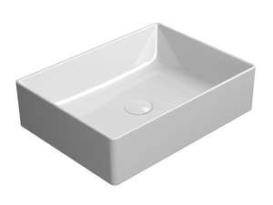 KUBE X 50X37 - Countertop rectangular single ceramic washbasin _ GSI ceramica